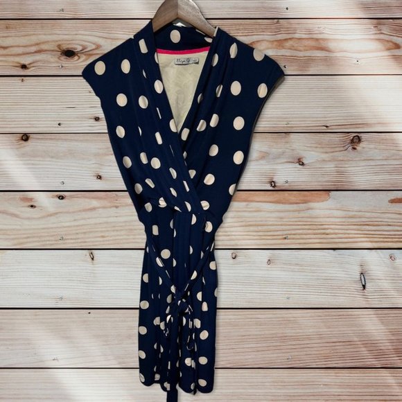 Eliza J Polka Dot Wrap Dress Size 4 - Picture 2 of 7
